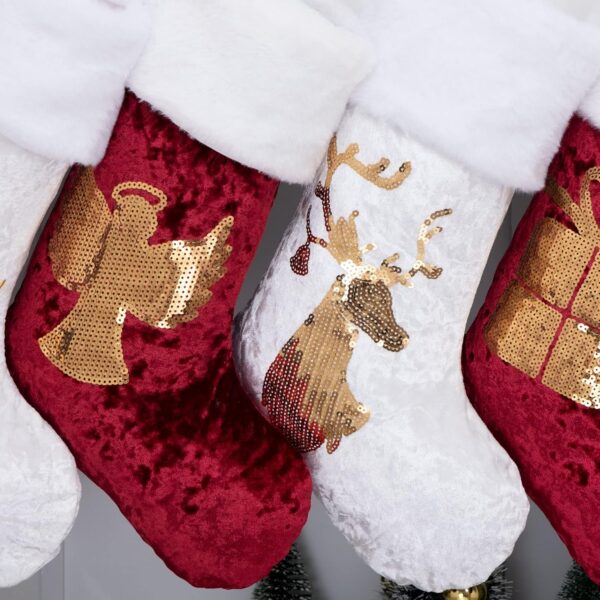 Christmas Stockings Gold Sequins - 图片 2