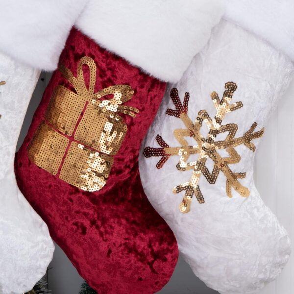 Christmas Stockings Gold Sequins - 图片 5