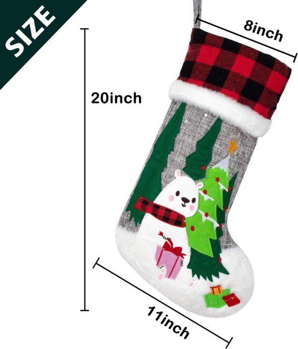 Christmas Stockings Gray Burlap - 图片 6