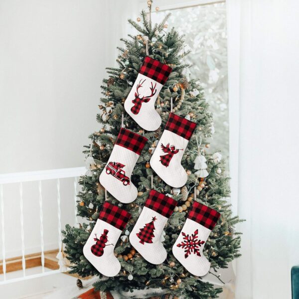 Christmas Stockings Red Plaid - 图片 4