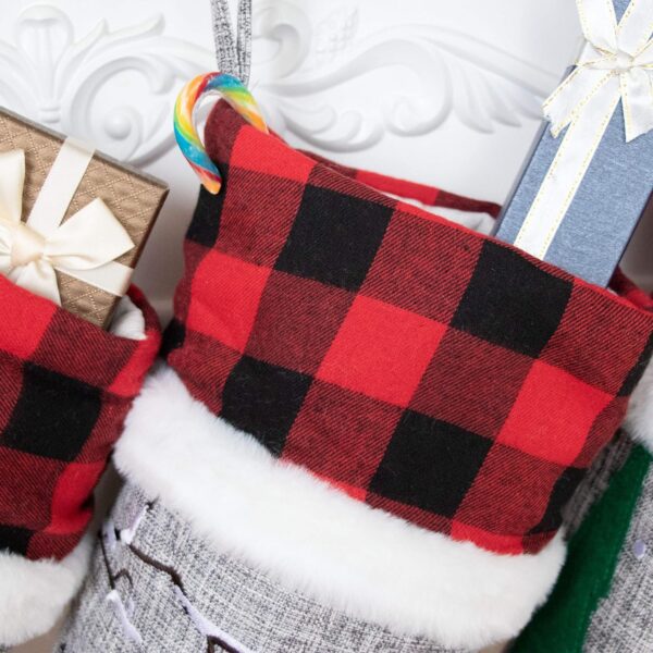 Christmas Stockings Gray Burlap - 图片 5