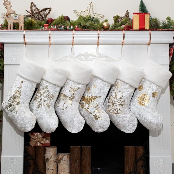 Christmas Stockings Gold Pattern