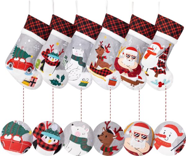 Christmas Stockings Red Plaid - 图片 5