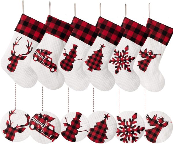 Christmas Stockings Red Plaid - 图片 5