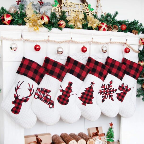 Christmas Stockings Red Plaid - 图片 2