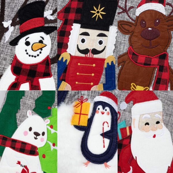 Christmas Stockings Gray Burlap - 图片 3