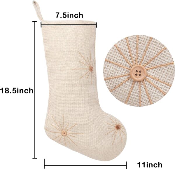 Burlap Linen Christmas Stockings - 图片 2