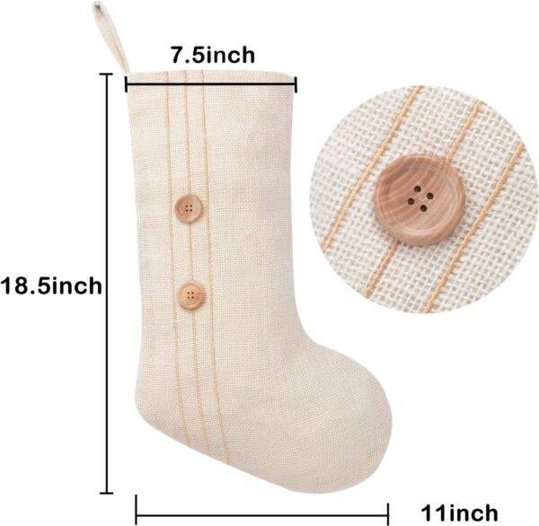 Burlap Linen Christmas Stockings - 图片 4