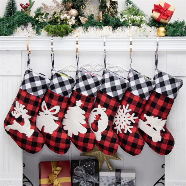 Red Black Check Christmas Stocking