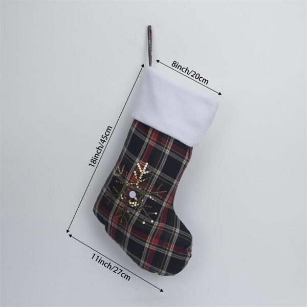 Sequin Plaid Christmas Stocking - 图片 8