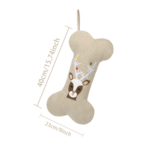 Burlap Dog Christmas Stocking - 图片 4