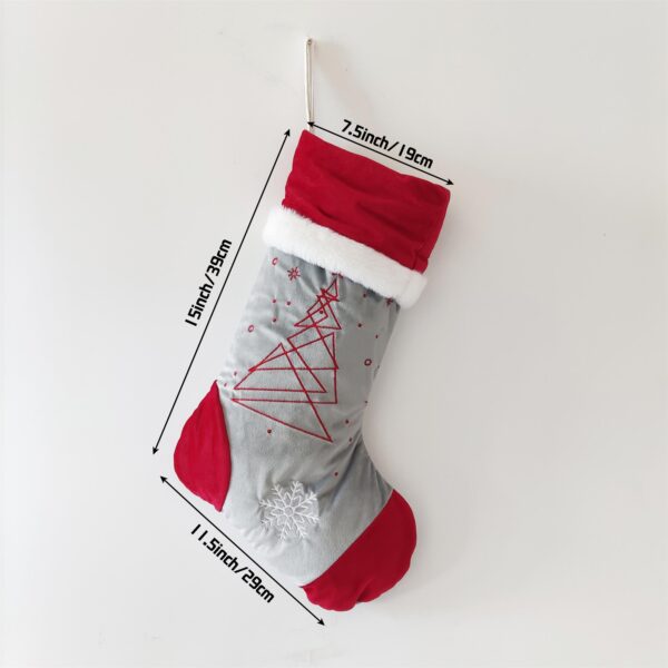 Thin Line Embroidery Christmas Stocking - 图片 3