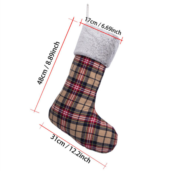 Glitter Name Plaid Christmas Stocking - 图片 7