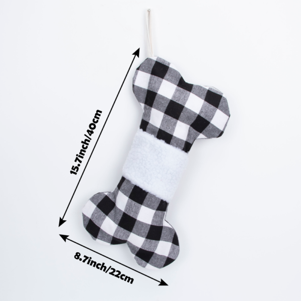 Plaid Dog Christmas Stocking - 图片 2