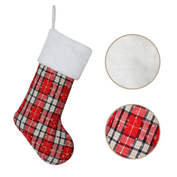 Christmas Stocking Plaid Snowflake - 图片 2