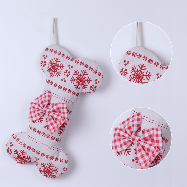 Cotton Dog Christmas Stocking Hanging - 图片 3