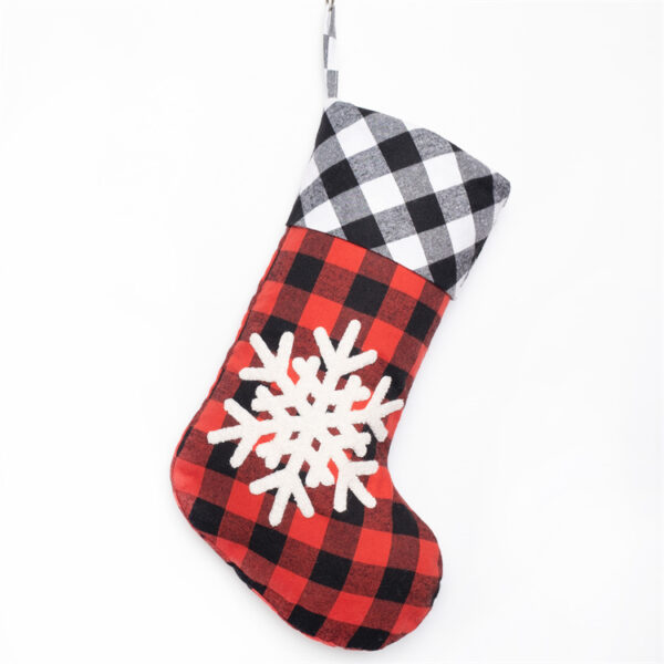 Red Black Check Christmas Stocking - 图片 4