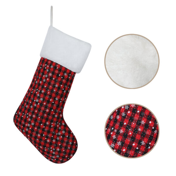 Christmas Stocking Plaid Snowflake - 图片 4