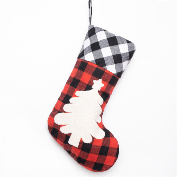 Red Black Check Christmas Stocking - 图片 5