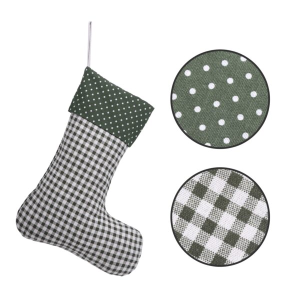 Plaids Cotton Christmas Stocking - 图片 5