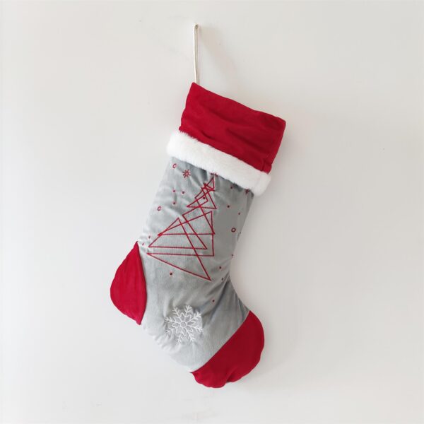 Thin Line Embroidery Christmas Stocking - 图片 7