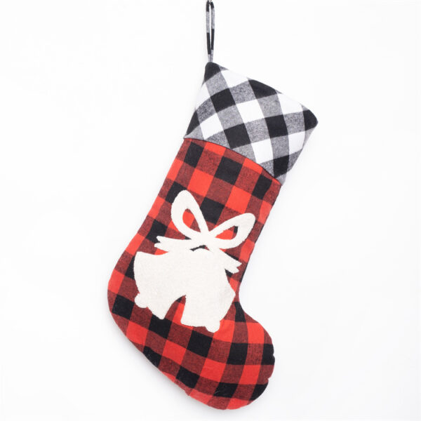 Red Black Check Christmas Stocking - 图片 6