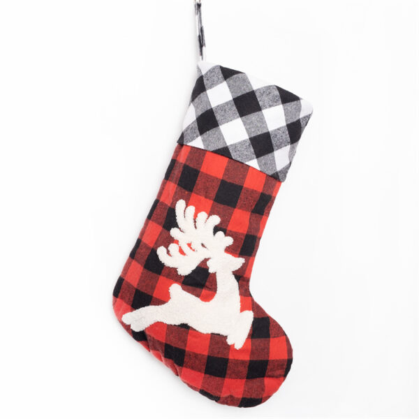 Red Black Check Christmas Stocking - 图片 7