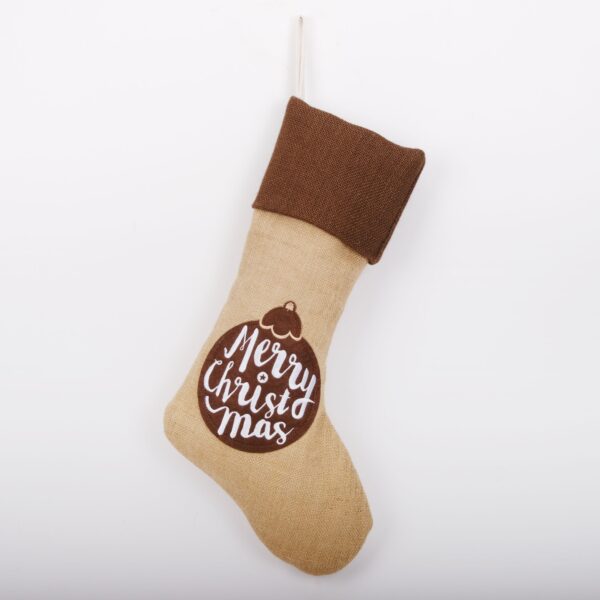 Coarse Linen Silhouette Christmas Stocking - 图片 7