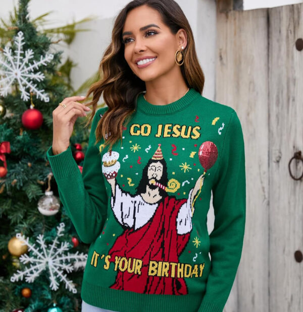 Ugly Christmas Sweaters Jesus