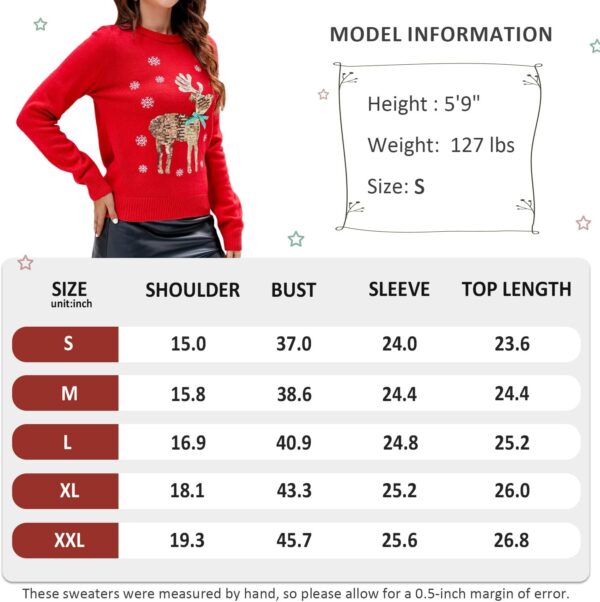 Ugly Christmas Sweaters Sequin Deer - 图片 5