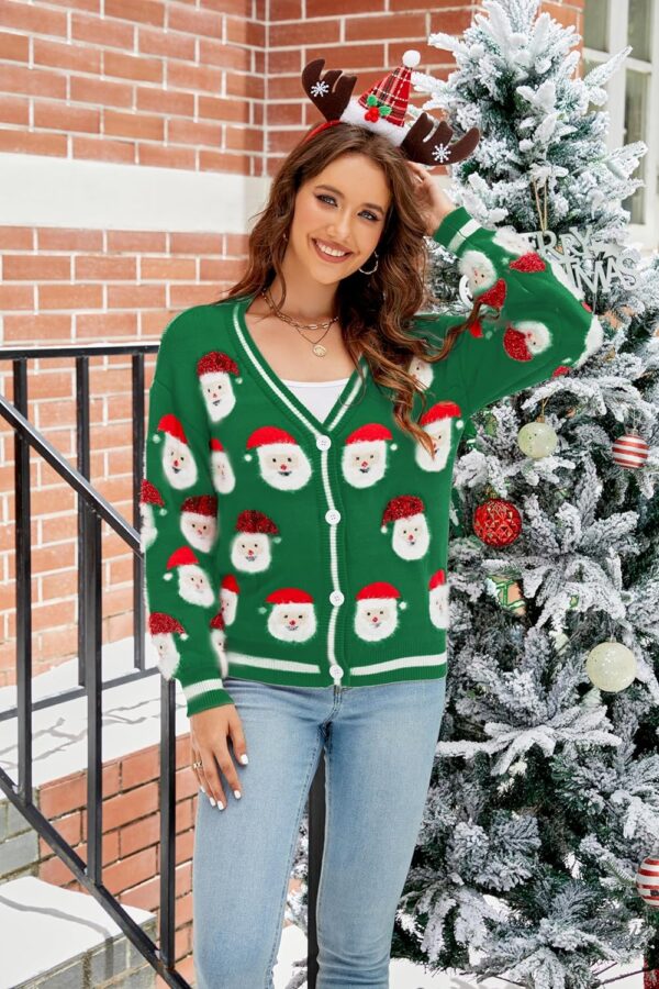 W020 Ugly Christmas Sweaters Santa - 图片 2