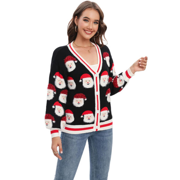 W019 Ugly Christmas Sweaters Santa - 图片 3