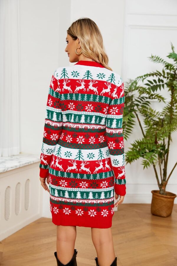 Ugly Christmas Sweaters for Women Cute Fuzzy Funny Wintertime Holiday Parties Knitted Pullover Sweater Skirt - 图片 4