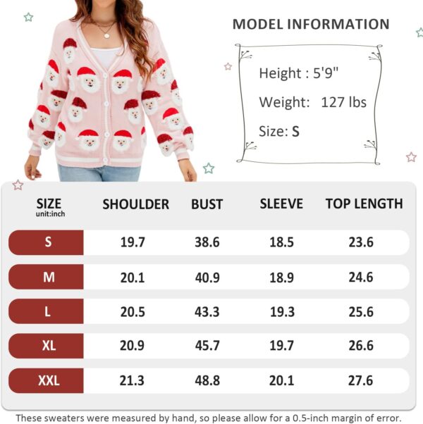 W019 Ugly Christmas Sweaters Santa - 图片 5