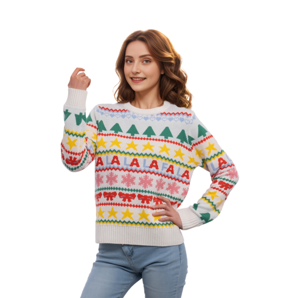 W005 Colored Line Ugly Christmas Sweaters - 图片 2