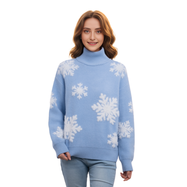 High Necked Blue Ugly Christmas Sweaters