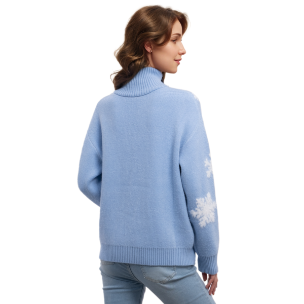 High Necked Blue Ugly Christmas Sweaters - 图片 4