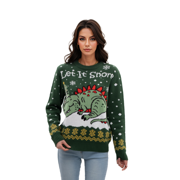 Green Crocodile Ugly Christmas Sweaters - 图片 2