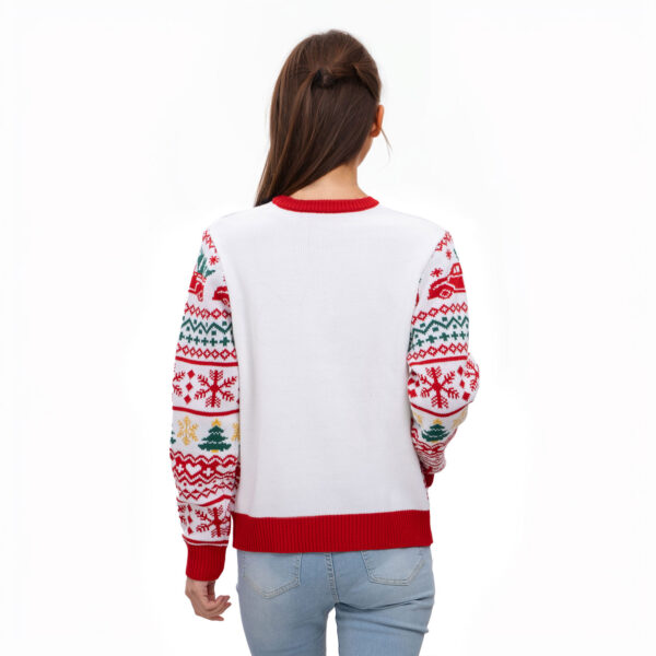 W005 Truck Tree Ugly Christmas Sweaters - 图片 3