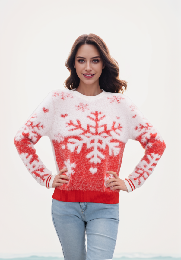 Big Snowflakes Ugly Christmas Sweaters - 图片 3