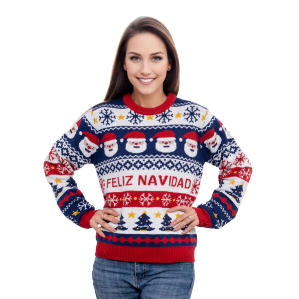 W025 Snowflake Tree Grid Ugly Christmas Sweaters - 图片 2