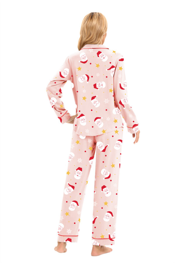 W033 Pink Santa Christmas Pajamas - 图片 6