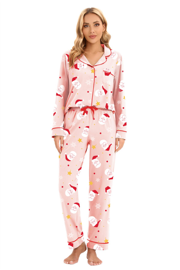 W033 Pink Santa Christmas Pajamas