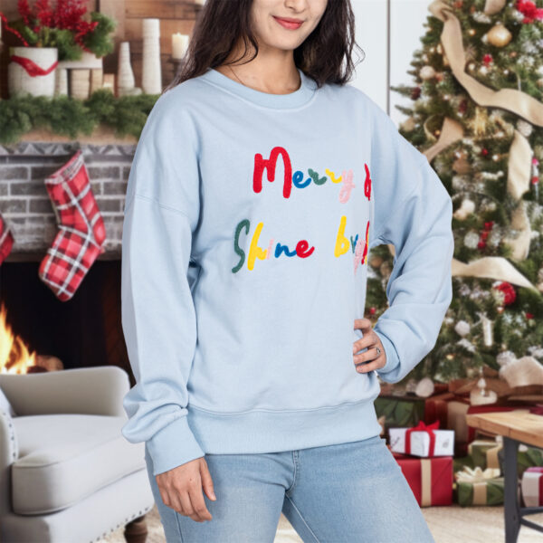 Merry & Shine Bright Blue Christmas Sweathshirt