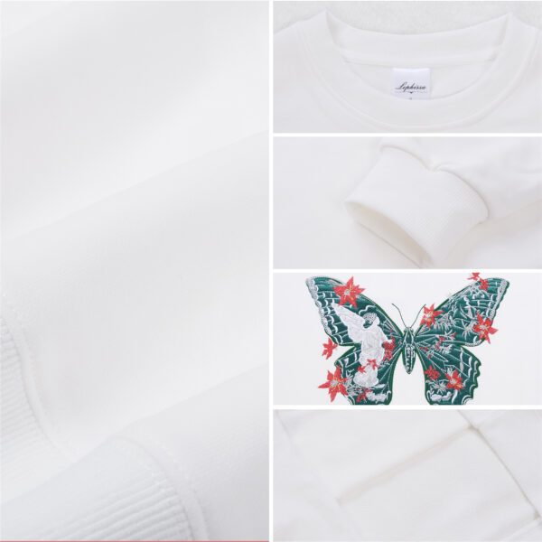 Embroidered Butterfly Christmas Sweatshirt - 图片 3